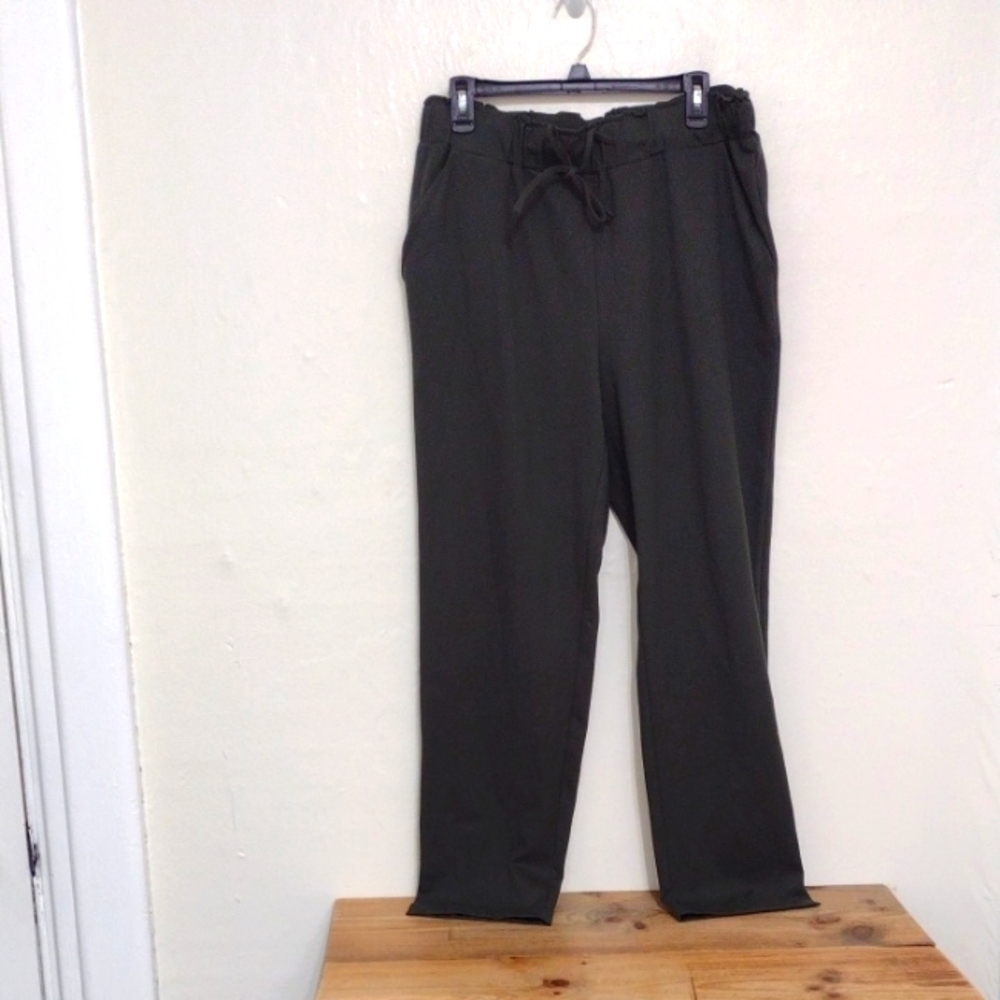 Joie Green Paper bag Drawstring Waist Tapered Leg Pant Size L
